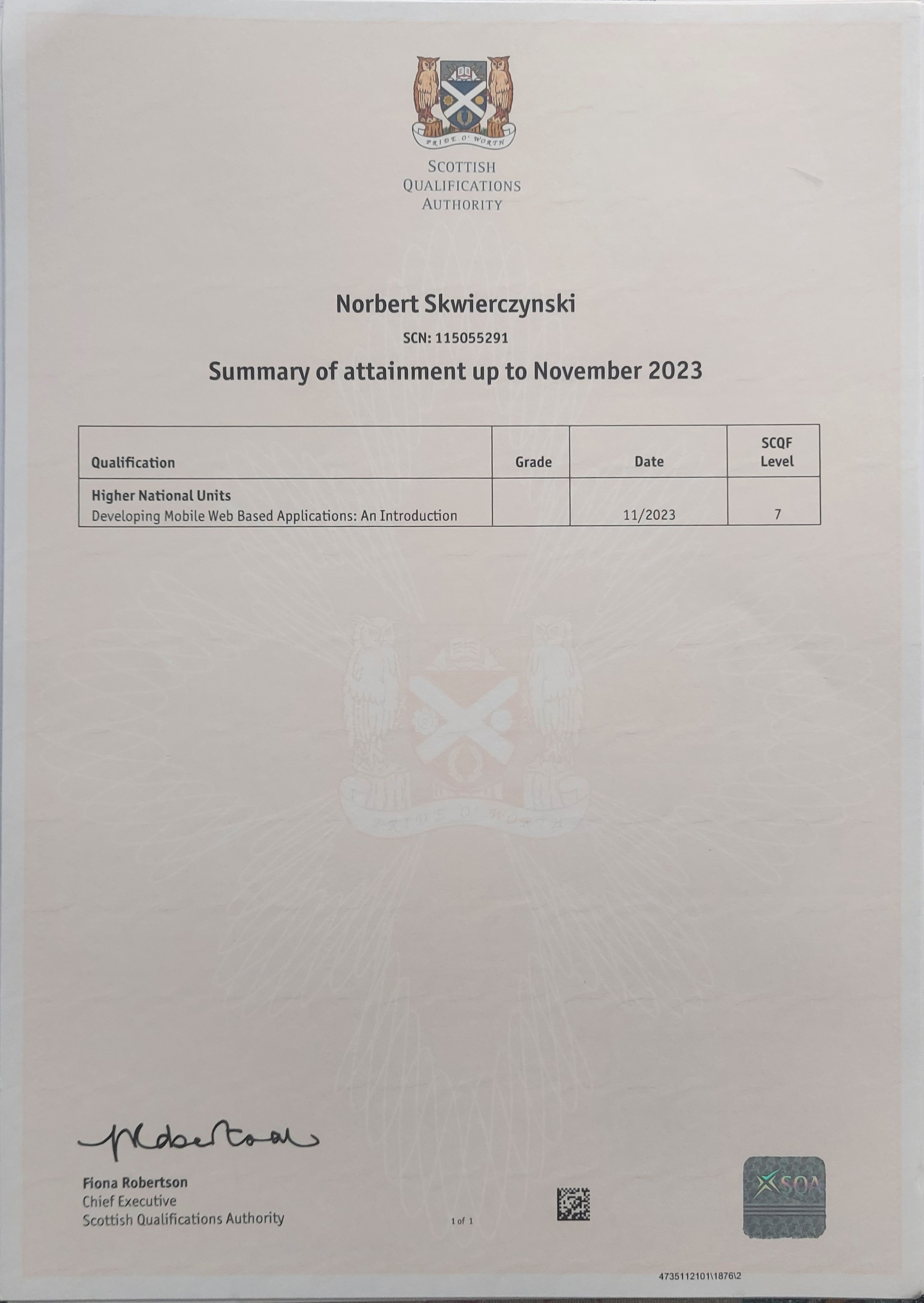 Certificate
